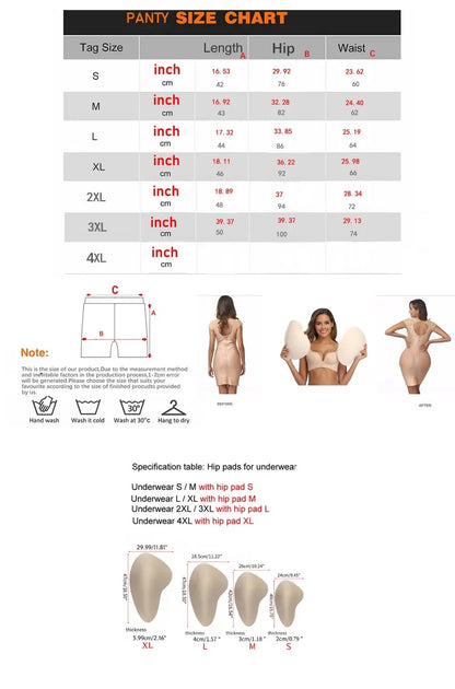 Sponge Padded Women Butt Hip Up Padded Enhancer Crossdresser Shorts High Waist Trainer Shaper Hip Pads Enhancer Booty Lifter