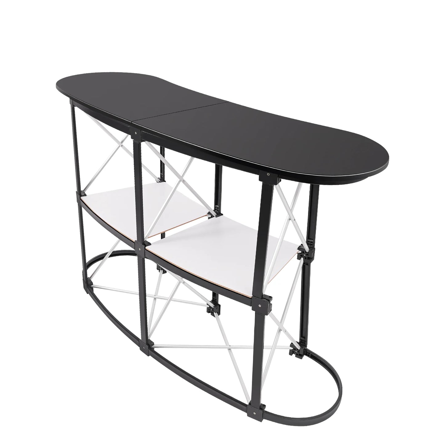 Foldable Tradeshow Table Exhibition Countertop Podium Promotion Table Office Reception Desk School Lecture Table