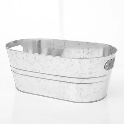 Galvanized Beverage Tub,Long Galvanized Oval Tub,Beer Champagne Cocktail Cooling,Galvanized Metal Ice Bucket for Home Parties