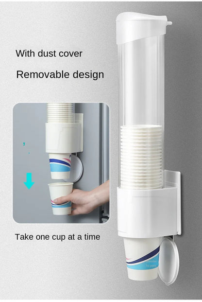 Disposable Paper Cup Remover Automatic Water Dispenser Cup Holder Home Punch-free Wall-mounted Cup Storage Rack
