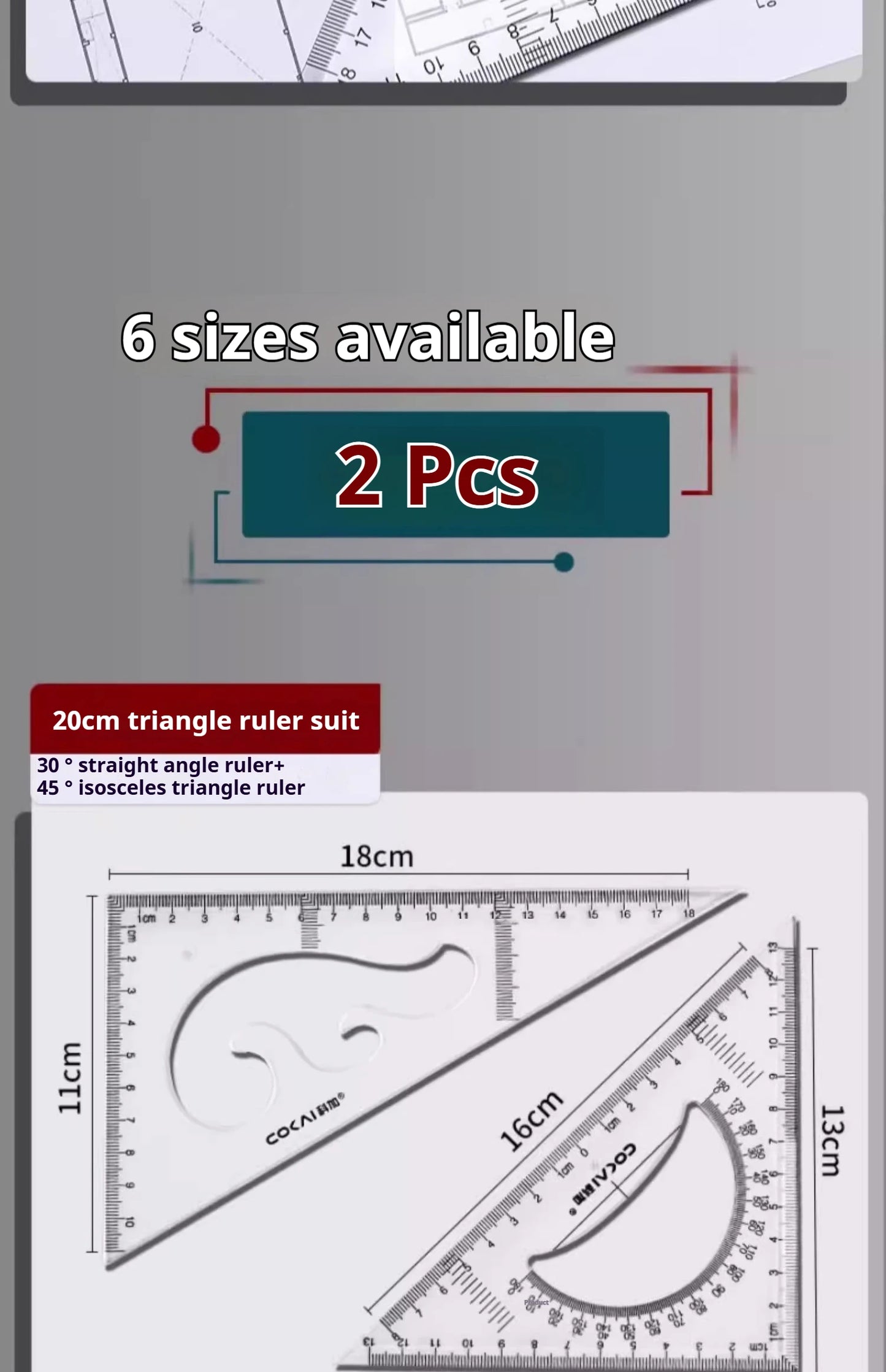 Multifunctional Triangular Ruler 18/22/27/32/37/42CM Hand-drawn Triangle Board Protractor Woodworking Interior Drawing Design