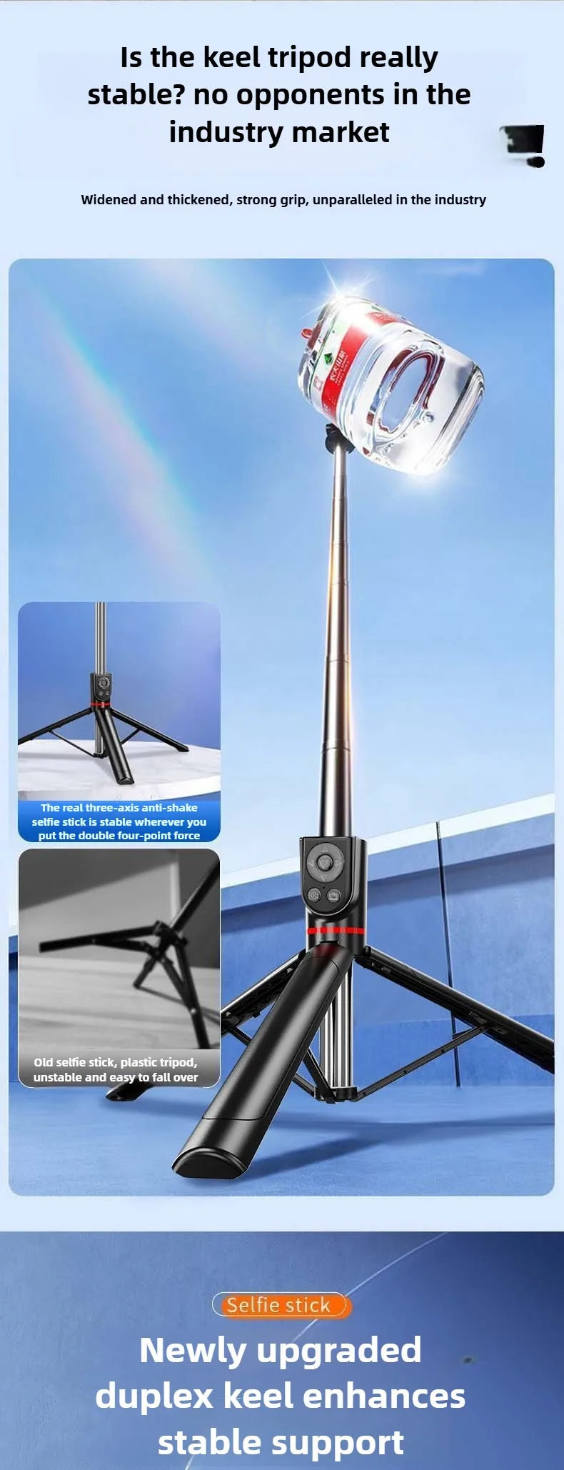 1.8M Long Extended Bluetooth Wireless Selfie Stick Live Broacast Stand Holder Tripod Foldable With Fill Light For Smartphones