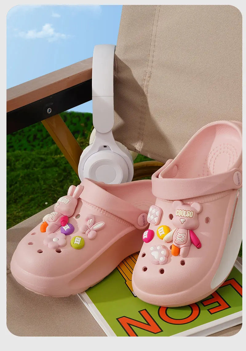 Casual Cute Non Slip Clogs For Girls, Breathable Lightweight Garden Clog Shoes For Indoor Outdoor Shower Beach Pool