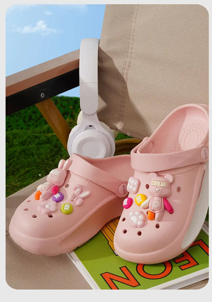 Casual Cute Non Slip Clogs For Girls, Breathable Lightweight Garden Clog Shoes For Indoor Outdoor Shower Beach Pool