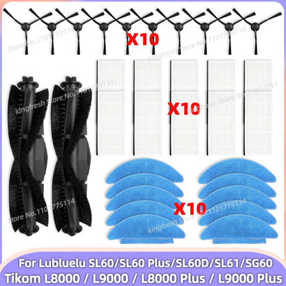 Fit For Lubluelu SG60 SL60 Plus SL60D SL61,Tikom L9000 L8000,Agaro Alpha,Laresar L6 Nex Parts Main Roller Brush Filter Mop Cloth