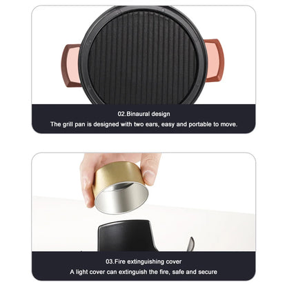 Japanischer Ein-Personen-Backofen, abnehmbarer japanischer Spirituskocher, tragbarer Mini-Grillherd, japanischer rauchfreier Spirituskocher