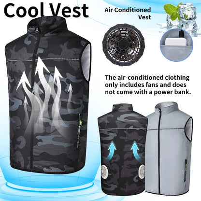 Summer Cooling Fan-Equipped Air-Conditioned Vest—Ideal for High-Temperature Work Environments; Breathable Outdoor Cooling Vest