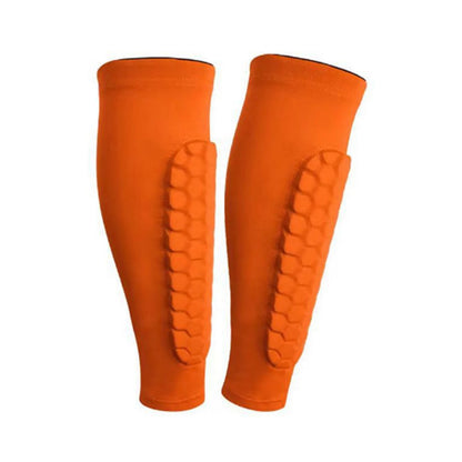 2pcs Shin Guards Football Basketball with Honeycomb Padding Breathable Nylon Anti Impact Sport Leg Protectors for Kids Adults