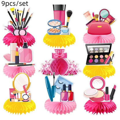 Cosmetics Makeup SPA Theme Party Decoration Tableware Set Paper Cup Plate Napkins Tablecloth Wedding Event Girls Birthday Favor