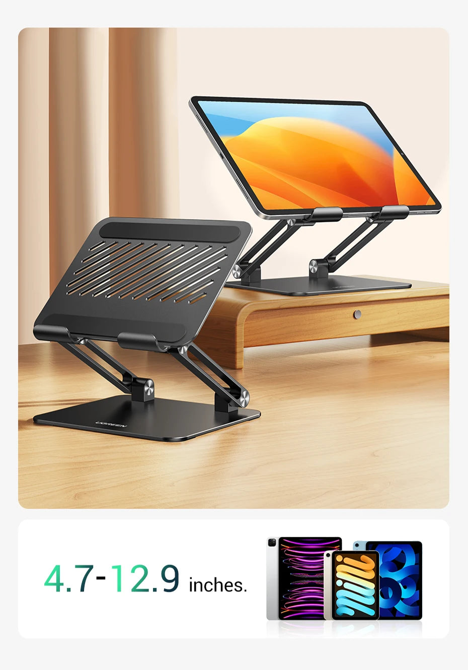 UGREEN Tablet Phone Stand For iPad Pro iPhone Xiaomi Tablet Support Aluminum iPad Holder Laptop Stand Phone Holder iPad Stand