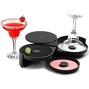 3-layer ABS Rotating Cocktail Seasoning Box, Bar Wine Accessories, Mixed Salt and Sugar Box, Bar Bartender Mixer Toolbox