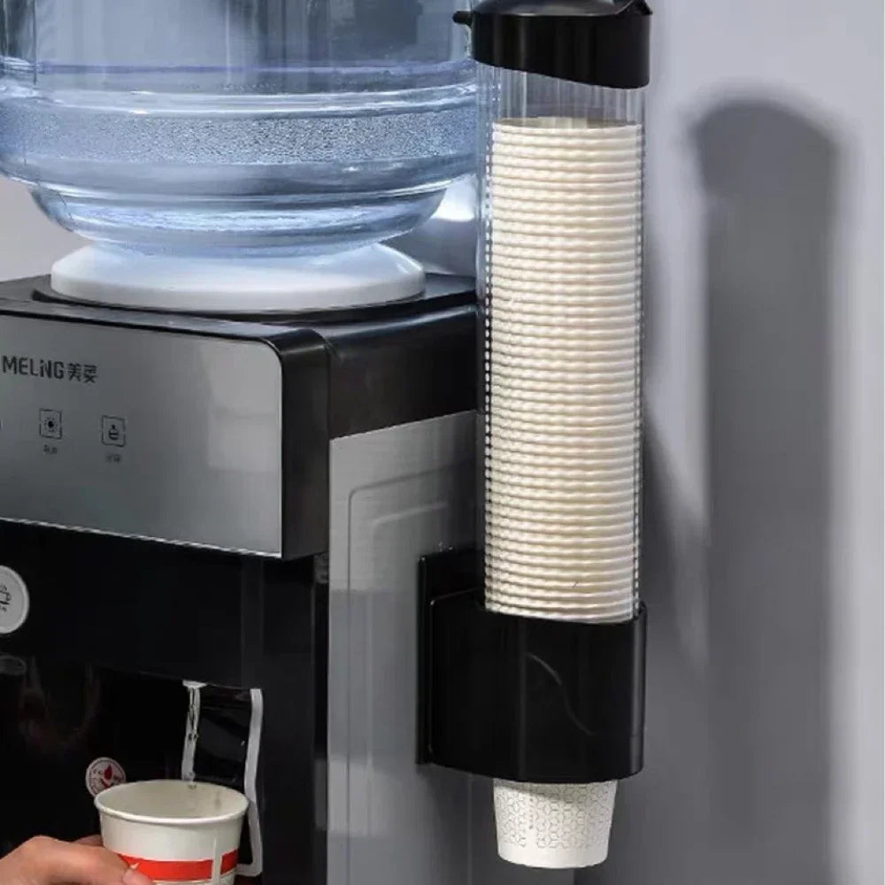 Disposable Paper Cup Dispenser Wall-mounted Plastic Water Dispenser Cup Holder Cup Container Paper Frame Home Organizer