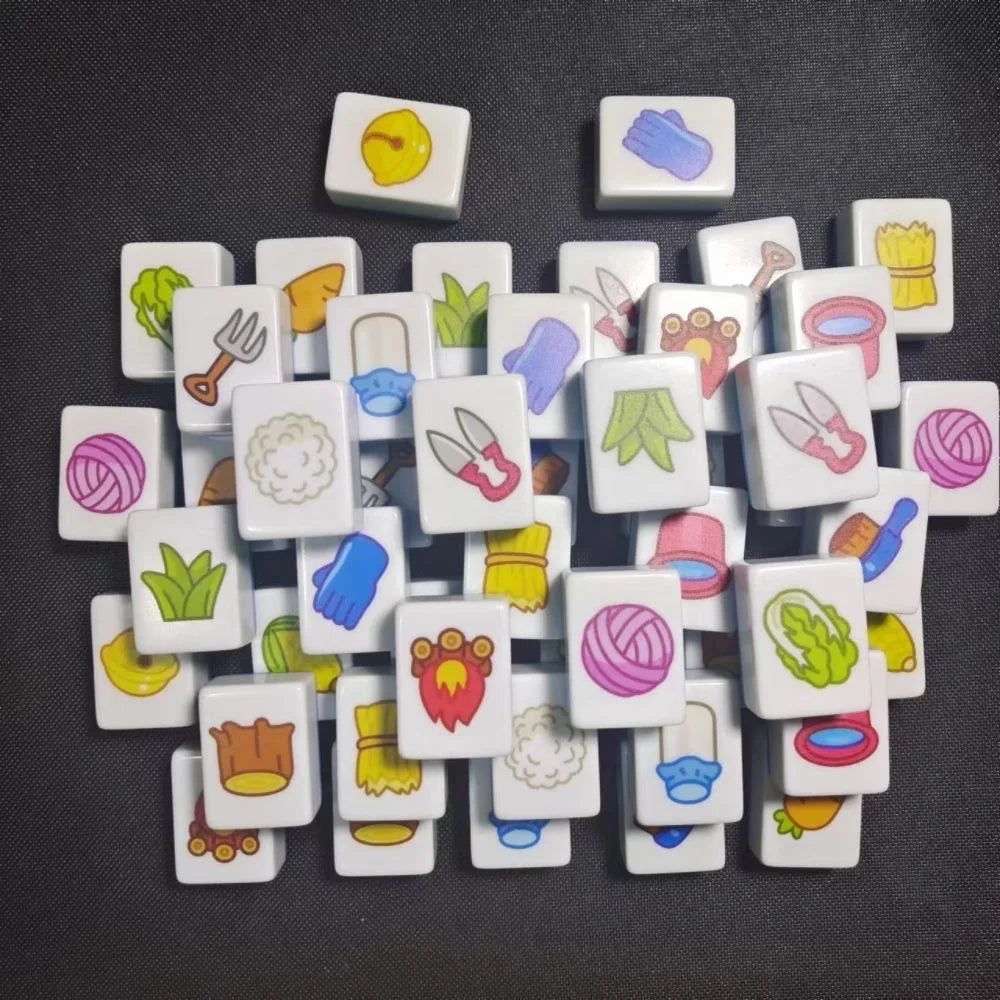 64 Blocks Tiktok Seaside Escape Mahjong Tile Game With Pattern Of Flag Ball Players Funny Parent Child Party Game Puzzle Toy