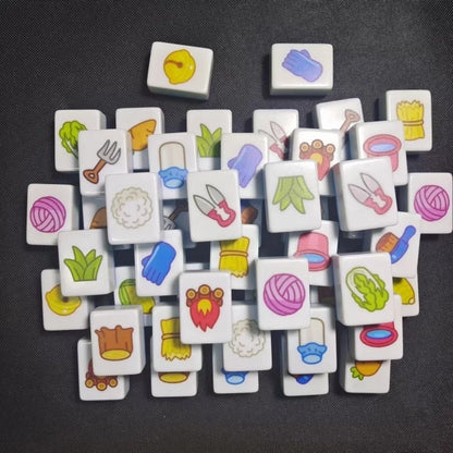 64 Blocks Tiktok Seaside Escape Mahjong Tile Game With Pattern Of Flag Ball Players Funny Parent Child Party Game Puzzle Toy