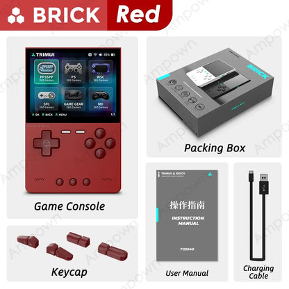 TRIMUI BRICK Handheld Game Console 3.2'' IPS Screen Linux System Trimui UI Metal Back Panel Key LED Lighting Free Keycap Gifts