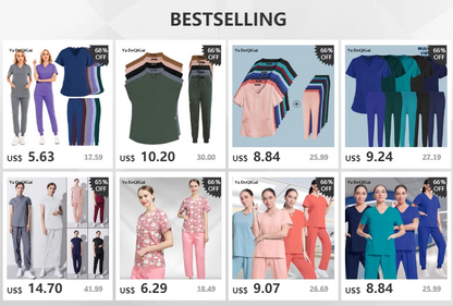 Newest Nursing White Doctor Nurse Uniforms Women Men Scrubs Set Medical Clothing Beauty Salon Workwear