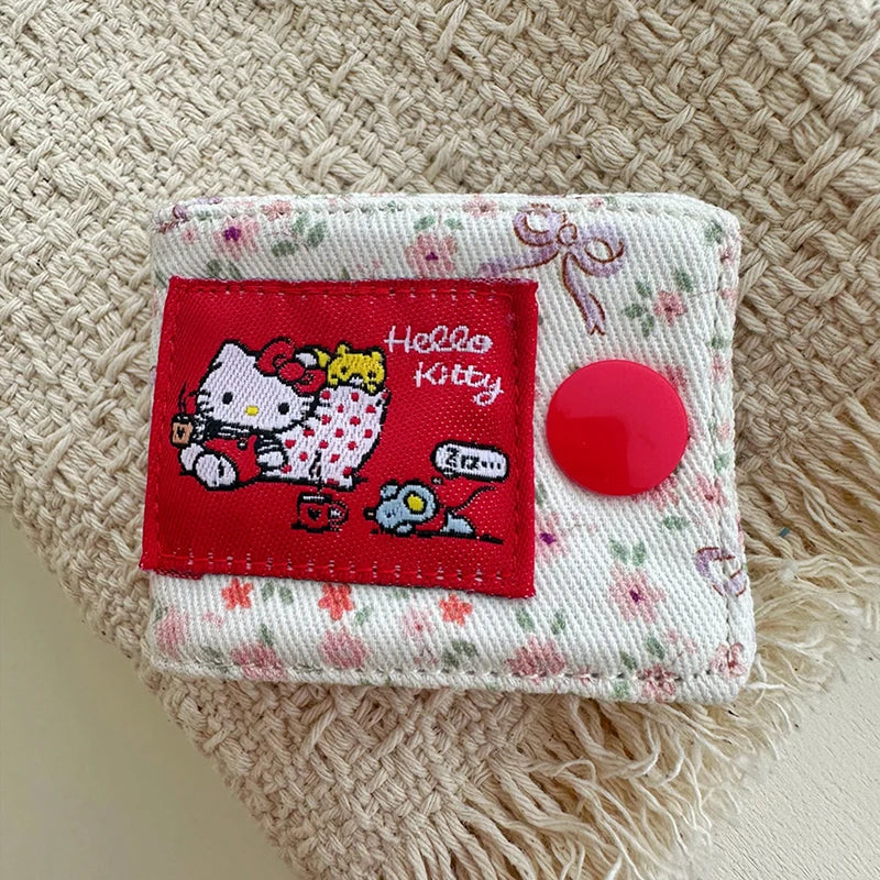 Hello Kitty Data Cable Organizer Fabric Sanrio KT Cat Charger Cord Storage Holder Data Line Bobbin Winder