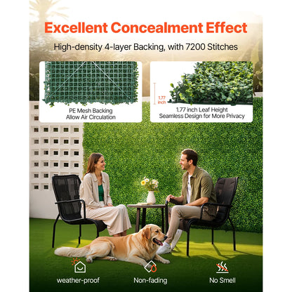 VEVOR Artificial Grass Wall Panels 40/60 x 120in Milan Grass Greenery Boxwood Panel for Outdoor Decor Hedge Screen for Garden