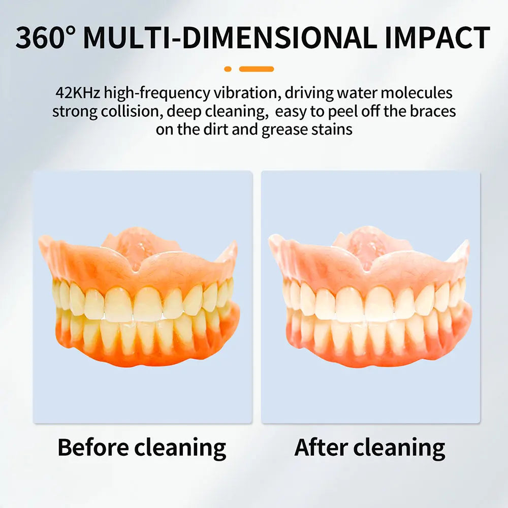 Ultraschallreiniger für den Haushalt, Ultraschall-Schmuckreiniger, UV-Licht-Sterilisation, Ultraschall-Reinigungsgerät für Zahnprothesen
