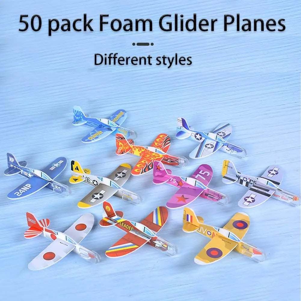 10/100Pcs Kids Party Supplies DIY Multicolor Foam Airplane Boys Birthday Party Souvenirs Pinata Filler Kindergarten Prize Toys