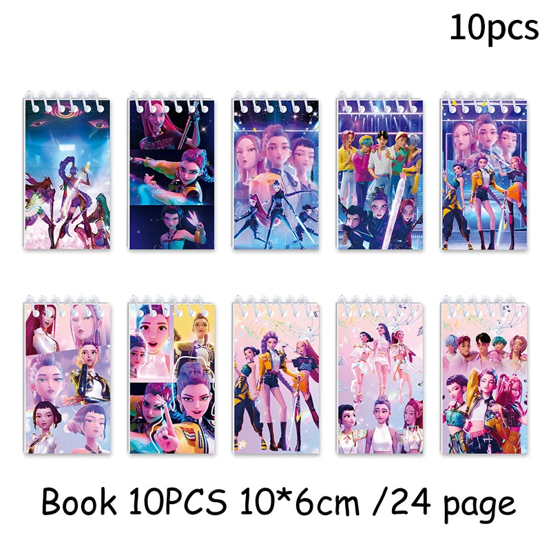Kpop Demon Coil Notebook Anime Huntrix Book Notebook Decorative Party Gift for Guest Birthday Party Supplies Kpop Warrior