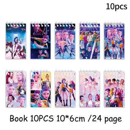 Kpop Demon Coil Notebook Anime Huntrix Book Notebook Decorative Party Gift for Guest Birthday Party Supplies Kpop Warrior