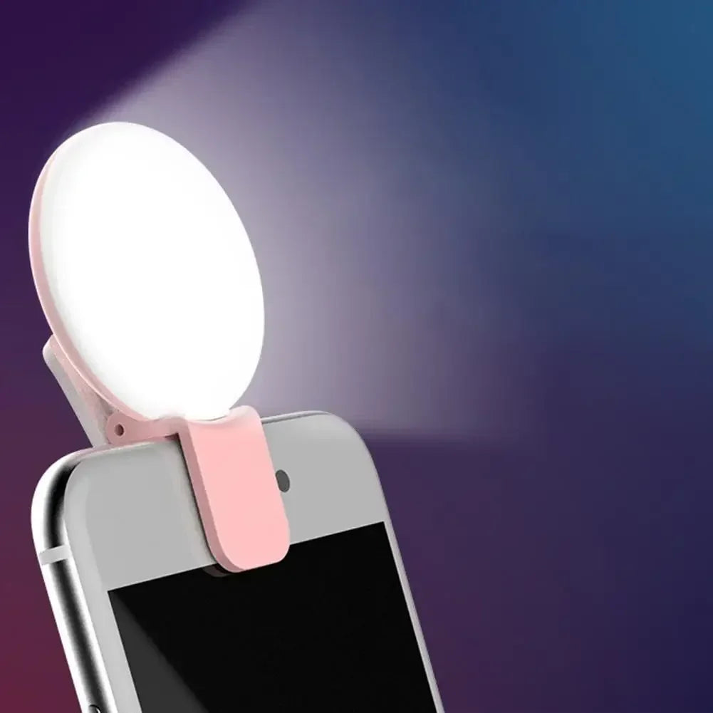 Mobile Phone Fill Flash Lens Ring Light Lamp Portable Clip Three Stop Dimming Mini Durable Practical 10 LED Selfie Ring Beauty