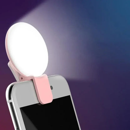 Mobile Phone Fill Flash Lens Ring Light Lamp Portable Clip Three Stop Dimming Mini Durable Practical 10 LED Selfie Ring Beauty