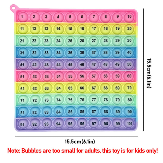 Interactive Math Learning Toy ，Silicone Number Counting Board 1-100, Sensory Fidget Game for Kids，Educational Classroom