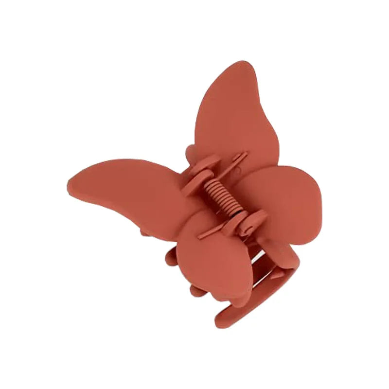Matte Butterfly Hair Claw Solid Simple Ponytail Holders Barrettes Sweet Fairy Hair Clip Elegant Hairpin Claw Styling Accessories