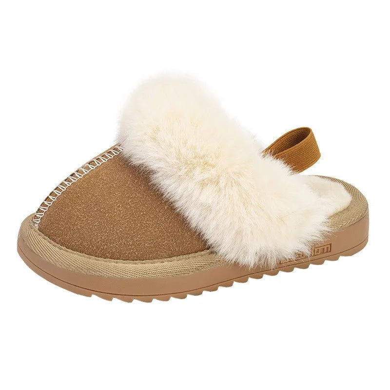 Kids Winter Slippers - Luxury Fur Lined Non-Slip Indoor Boots for Boys & Girls