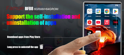 Famue MP3 Player Android 13 with Bluetooth and WiFi，MP3 MP4 Player with Spotify，Audible，Pandora，Standalone / Networked Version