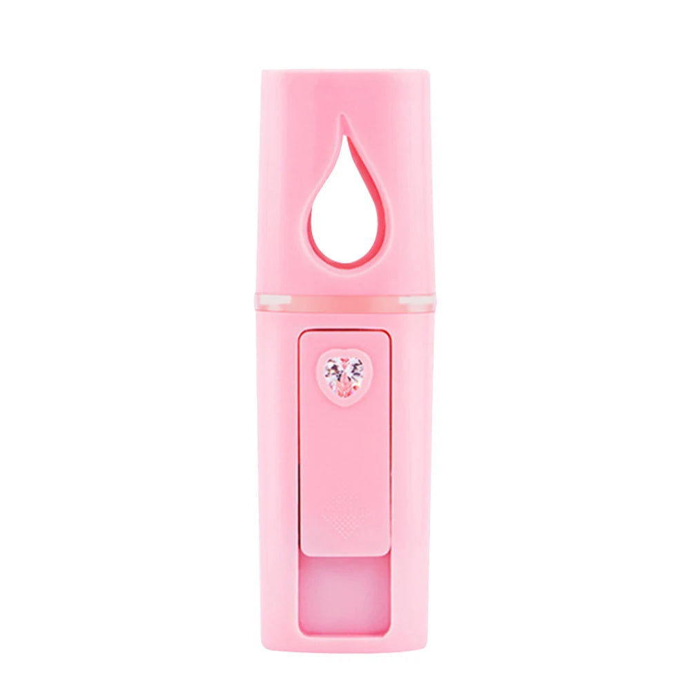 L2 Mini Nano Facial Mister with Top Mirror Portable USB Rechargeable Handy Cool Mist Sprayer Steamer Face Humidifier Atomizer