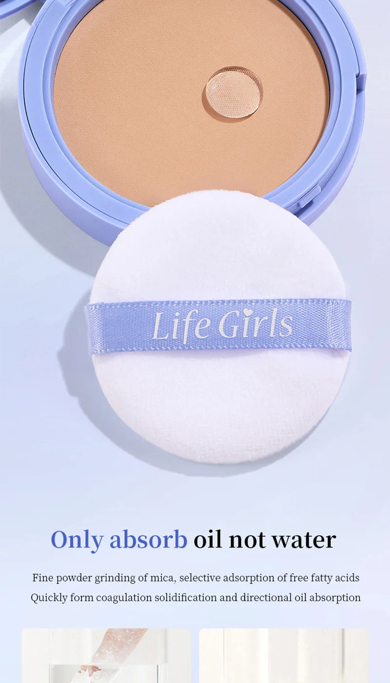 Life Girls Skin Tone Waterproof, Sweat-Proof Powder, Naturally Brightens, Conceals Concealer, Soft and Smooth, Natural and Transparent, Transparent Makeup, Self-Puff