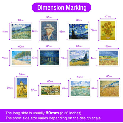 Van Gogh Paintings Artwork Stickers Landscape Self-Portrait Decal for Laptop Phone Scrapbook Luggage Decorative Cups Waterproof