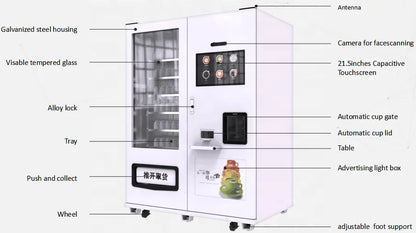 Automatic Coffee Vending Machine Drink Snacks Integrated Commercial with Snack Machines MDB System coffee machines With Grinder