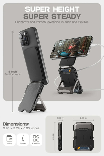 SUPCASE Magnetic Tripod Phone Stand Credit Card Holder for iPhone 16/15/14/13/12 Adjustable Phone Stand Compatible with MagSafe