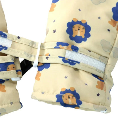Kids Winter Ski Gloves - Waterproof Cartoon Mittens for Boys & Girls Age 4-6