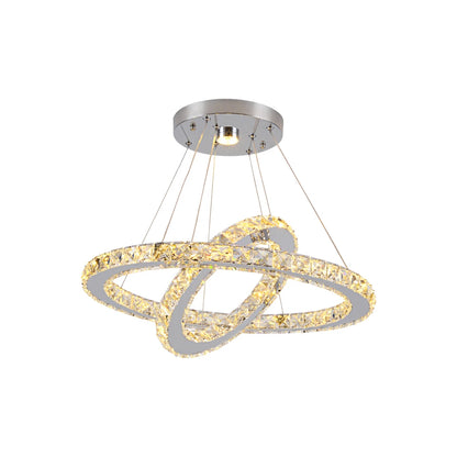 Luxury Rings Led Crystal Chandelier Mordern Pendant Light Living Dining Room Decor Fixture Suspension Luminaire Hanging Lustr