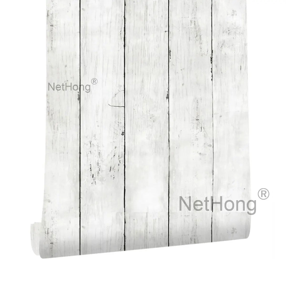 6M Vinyl Ivory white wood grain Wallpaper Stickers Self Adhesive Paper Waterproof