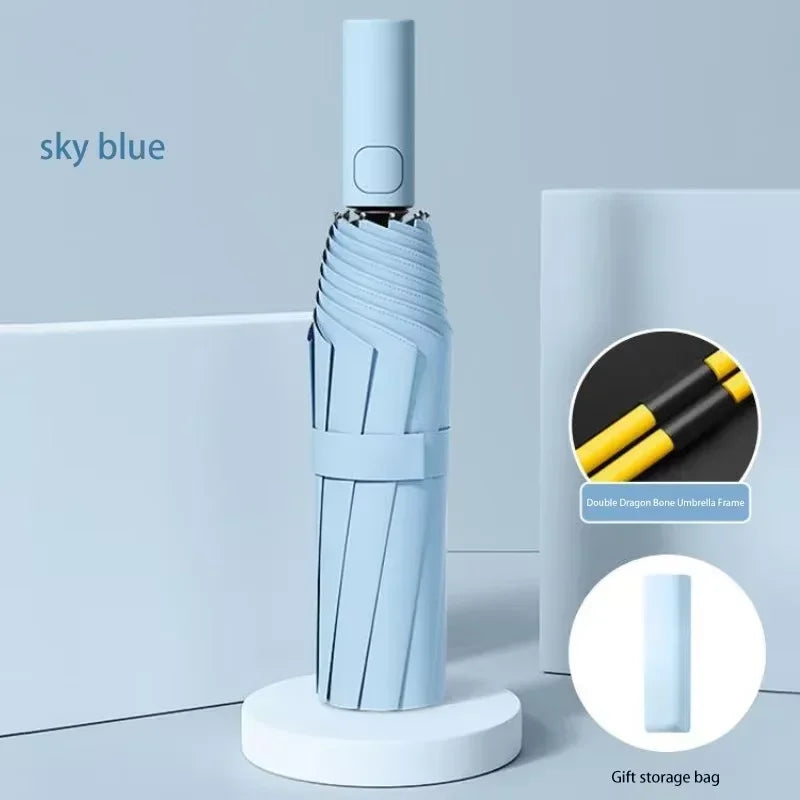 Fully Automatic Folding Umbrella 24 Bone Double Bone SPF 50 UV Protection Rain Resistance Strong Wind Resitance Umbrella