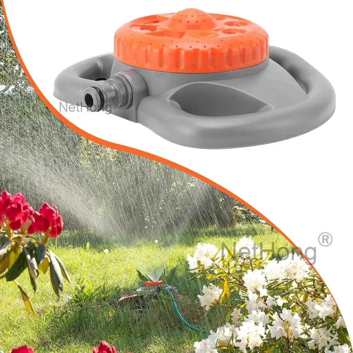8 Function Garden Lawn Grass Water Sprinkler Hose Irrigation Watering Spray 360°