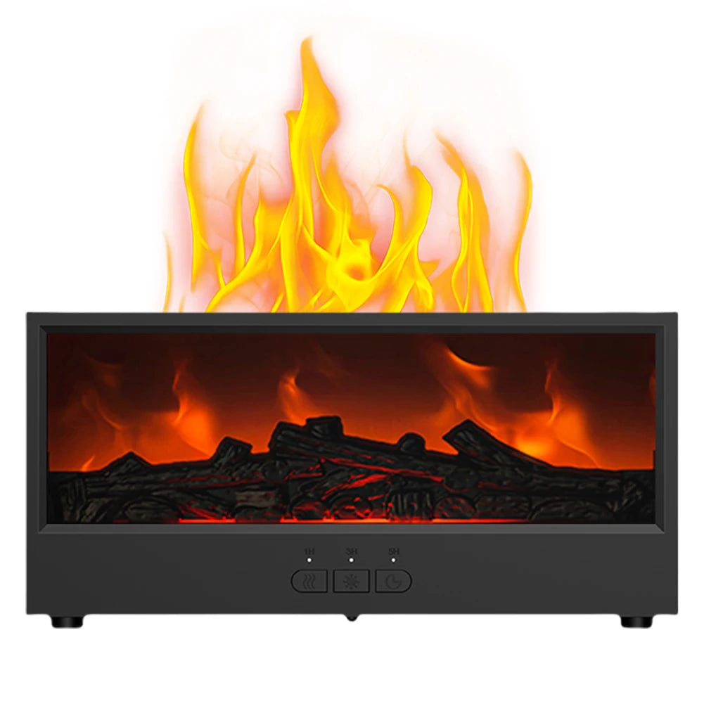 Fireplace Air Humidifier Dynamic Flame Essential Oil Diffuser 150ml Aromatherapy Diffuser with Timer Cool Mist Humidifier