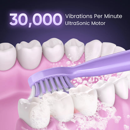 Sejoy Electric Toothbrush with 6 Heads 3 Cleaning Modes for Dental Care Smart Timer Rechargeable Sonic Toothbrush