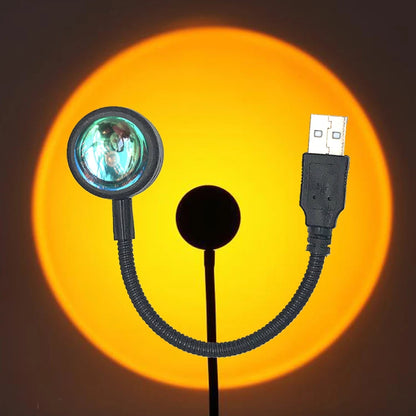 Keroro USB Sunset Light Lamp Self Photography Light LED Rainbow Neon Night Light Projector Photography Wall Atmosphere Light