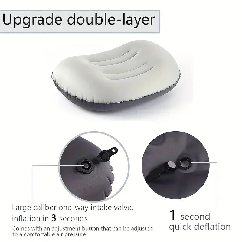 Camping Pillow with Ultralight Inflatable Pillow for Neck Lumbar Support Upgrade Backpacking Pillow