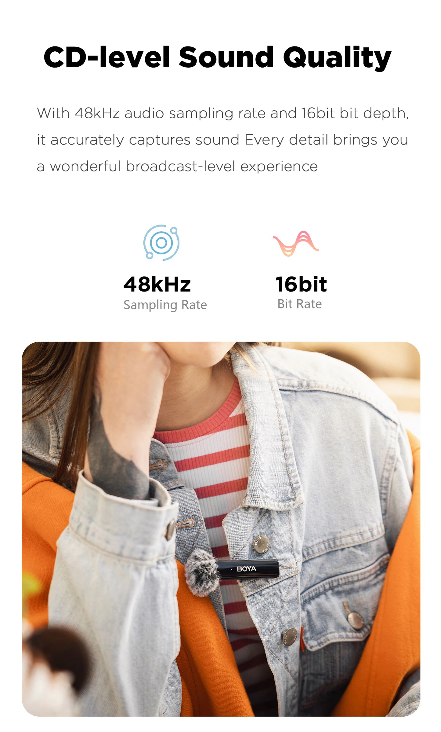 BOYA BOYALINK Wireless Lavalier Lapel Microphone for iPhone Android DSLR Camera Youtube Live Streaming Audio Recording Interview