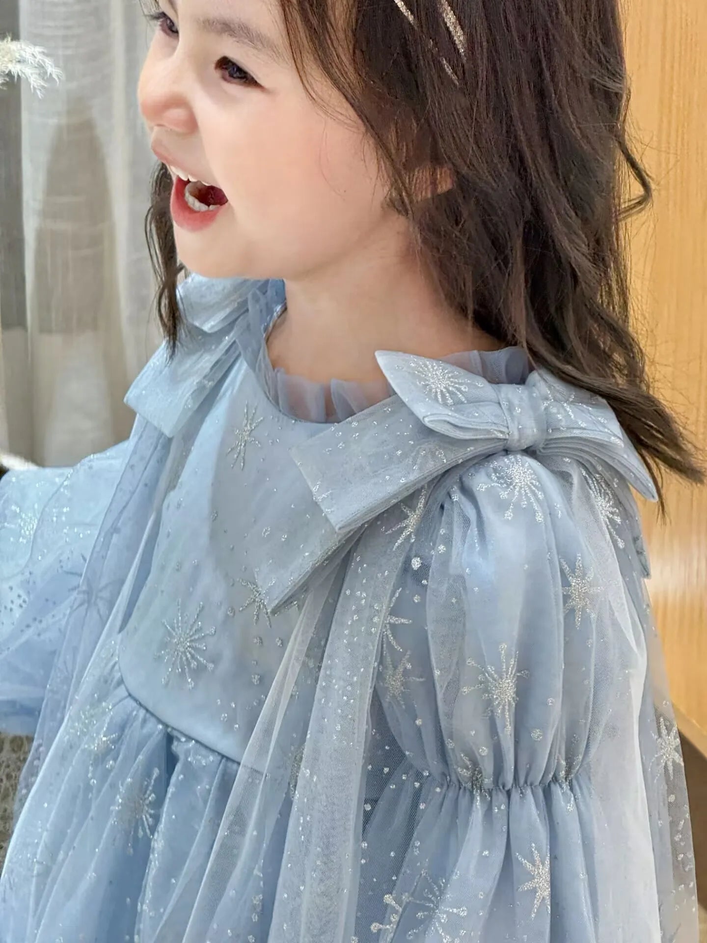 Girl's Elsa Frozen Princess Dress Long Sleeve Gown Elegant Costume for Baby Girl Birthday Party One-piece Dresses 3-9 Years Old