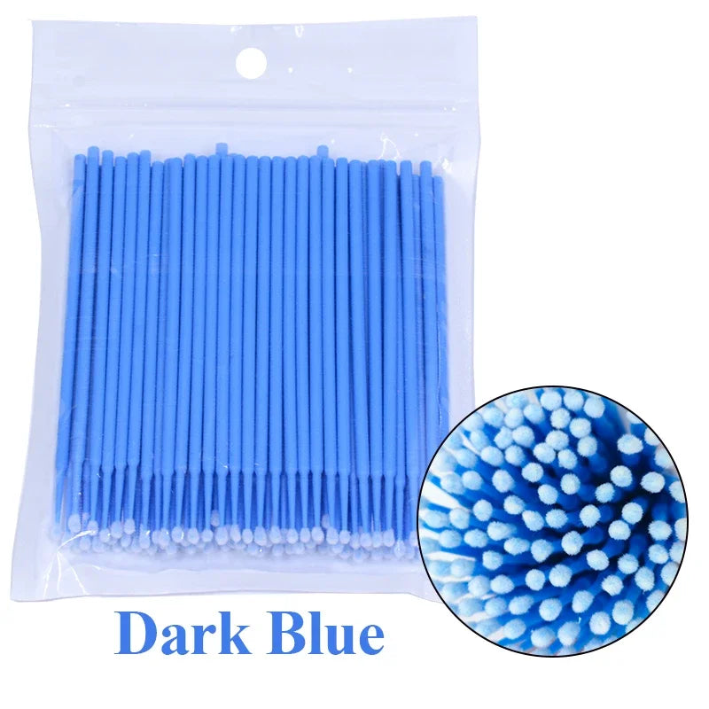 100Pcs Eyelash Cleaning Brush Lash Extension Micro Cotton Swab Individual Eyelashes Microbrush Beauty Makeup Clean Remover Tools