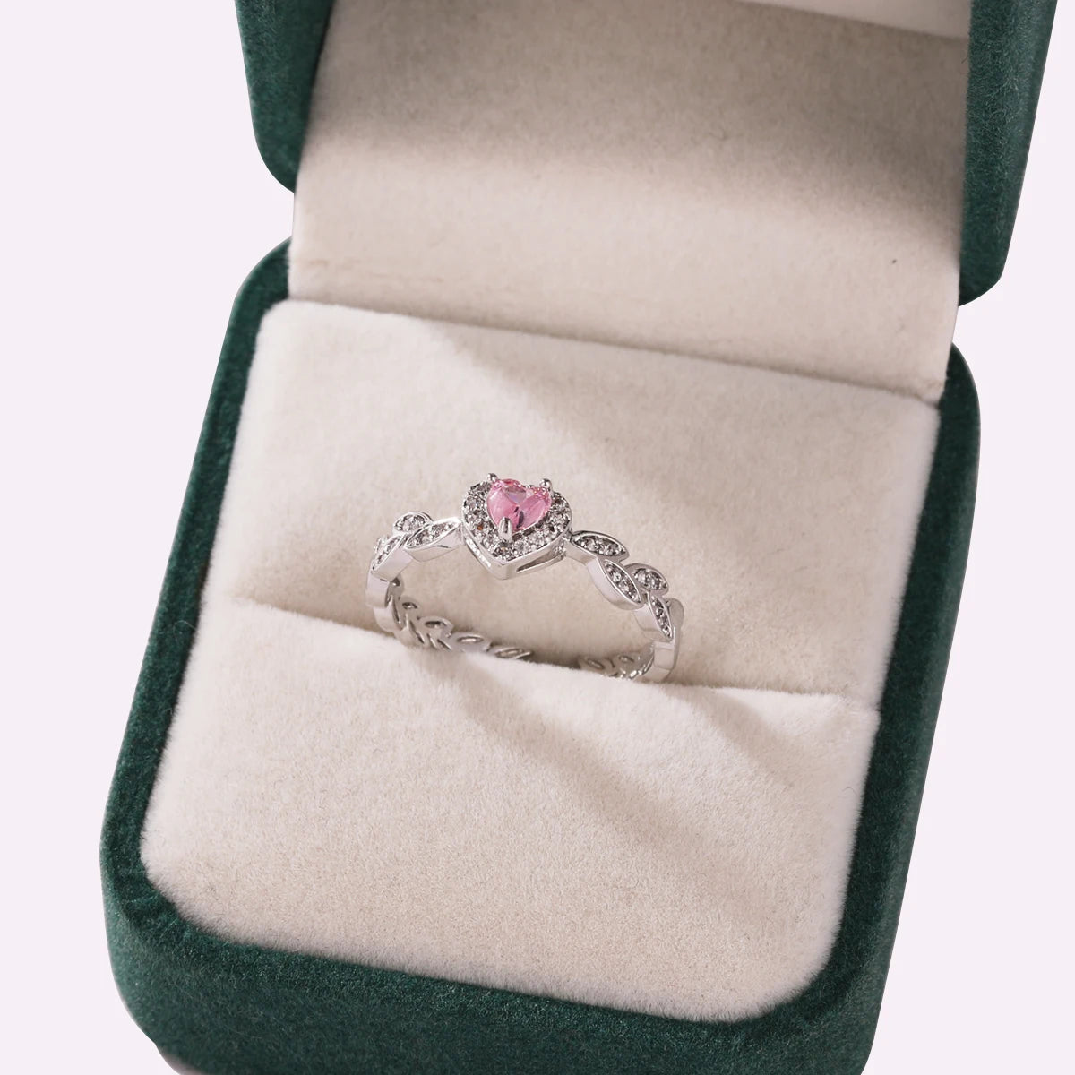 Pink Zircon Bow Heart Rings For Women Gold Plated 18K Plated Adjustable Heart Ring 2026 Trend Wedding Aesthetic Jewelry Gift